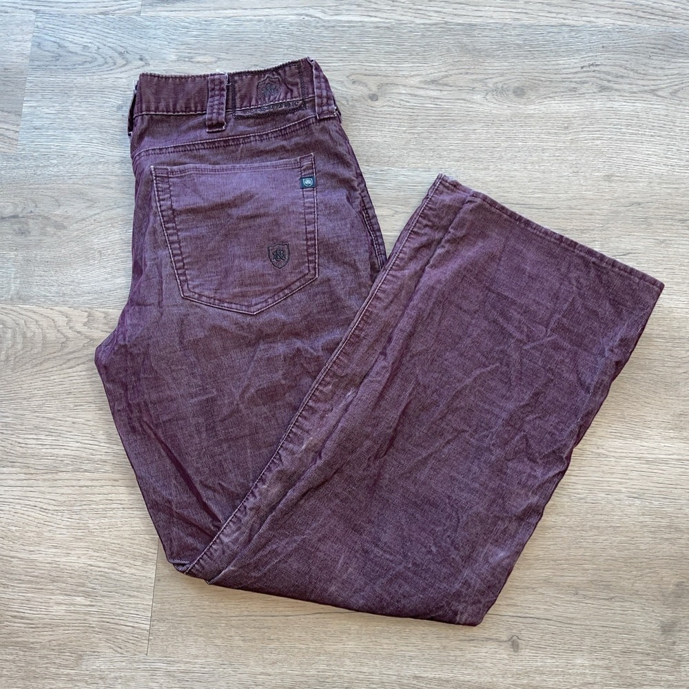 ROCK & REPUBLIC Neil Bootcut Corduroy Stretch Pants Men Size 36X30 Burgundy